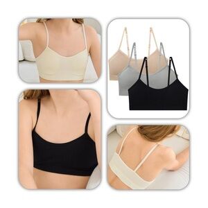 NWT Suekaphin Girls Training Padded Adjustable Bras Soft - L -Pack of 3 - Sort-b